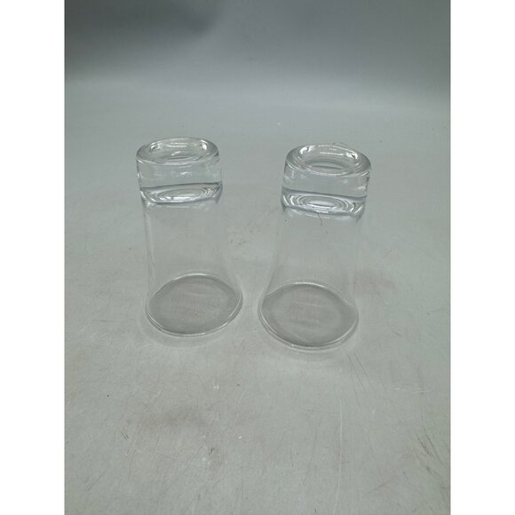 Vintage Set Of 2 Clear Glass Shot Glasses fluted top 3.5" READ - Picture 5 of 5